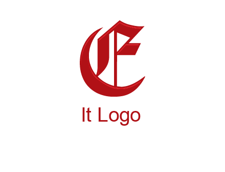calligraphic letter E with crescent