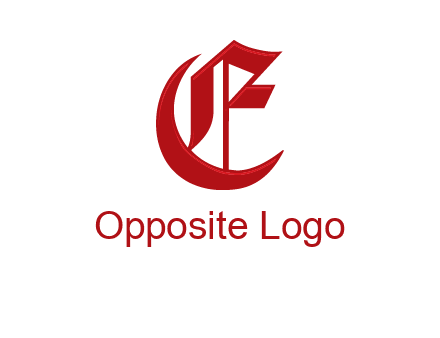 calligraphic letter E with crescent