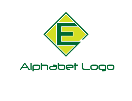 letter e in square logo