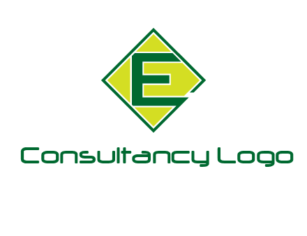 letter e in square logo