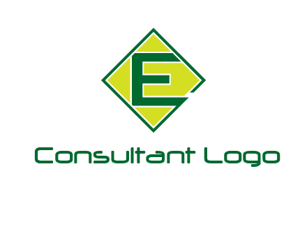 letter e in square logo