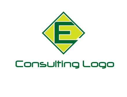 letter e in square logo