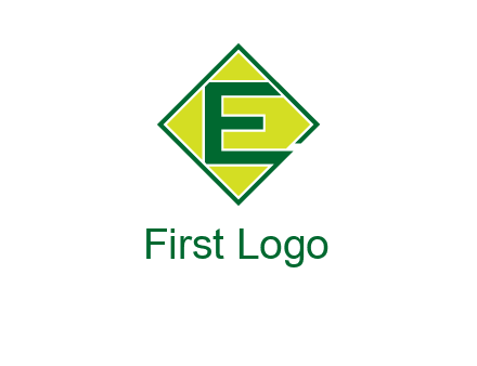 letter e in square logo