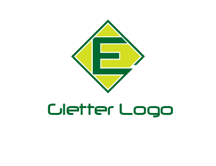 letter e in square logo