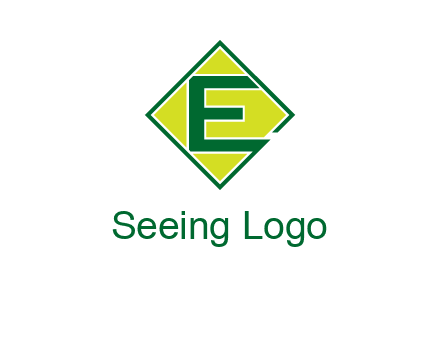 letter e in square logo