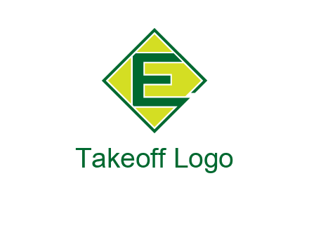 letter e in square logo