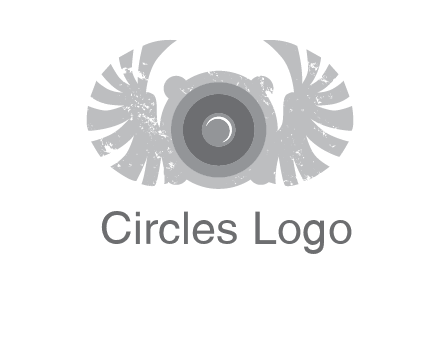 circles with phoenix wings music logo