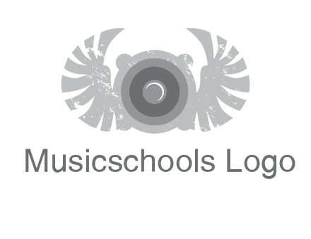 circles with phoenix wings music logo