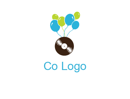 music disk and balloon vector