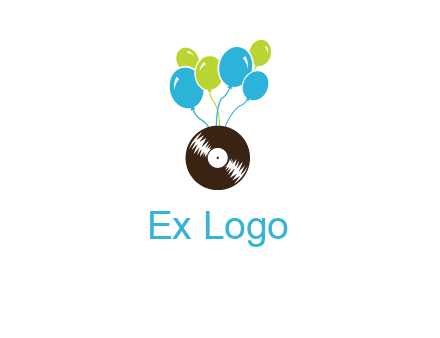 music disk and balloon vector