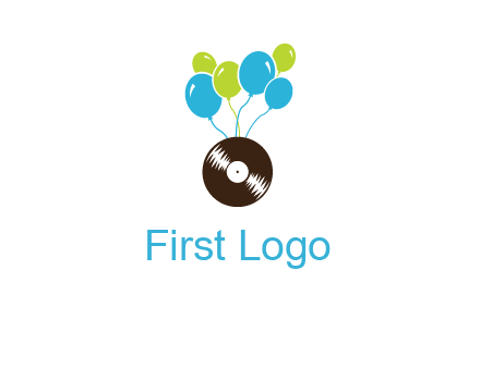 music disk and balloon vector