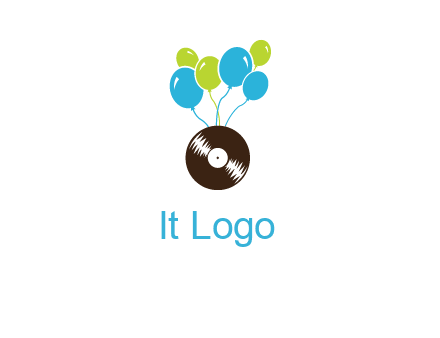 music disk and balloon vector