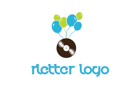 music disk and balloon vector
