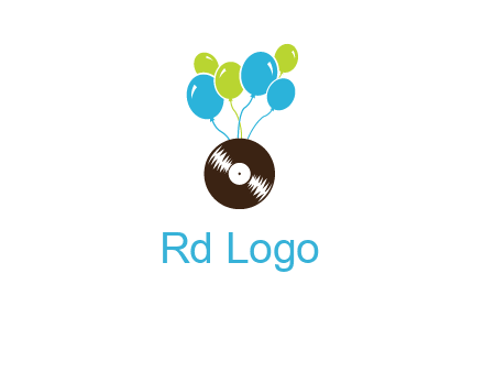 music disk and balloon vector