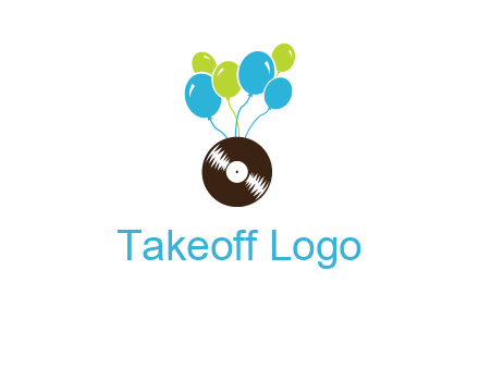 music disk and balloon vector