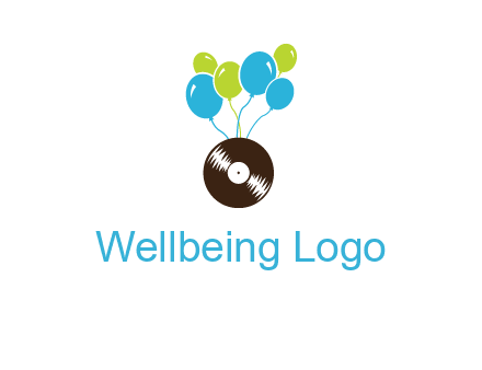 music disk and balloon vector
