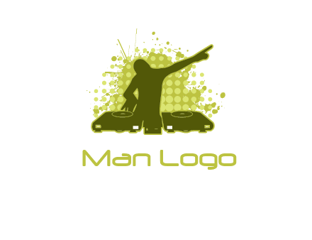 musician with disk jockey logo