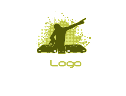 musician with disk jockey logo