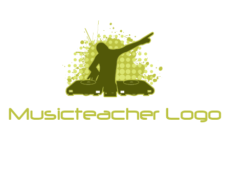 musician with disk jockey logo