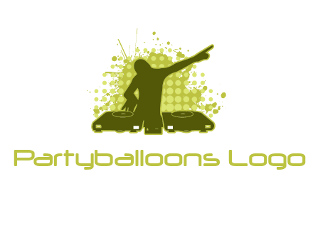musician with disk jockey logo
