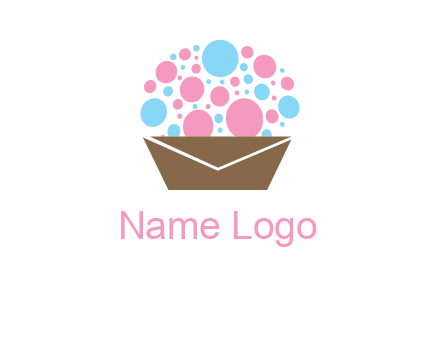 cupcake with envelope logo