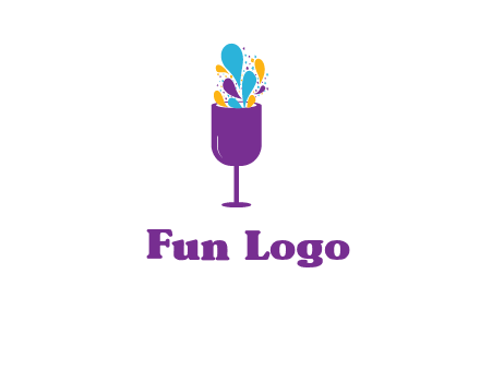 abstract wine glass logo
