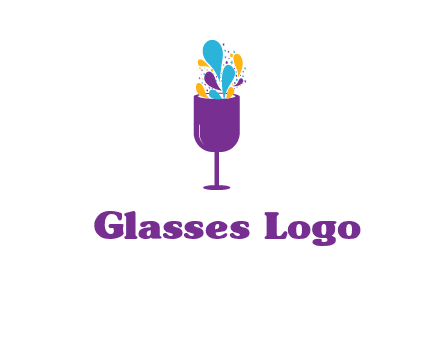 abstract wine glass logo