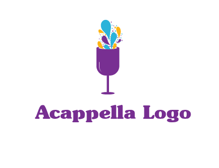 abstract wine glass logo