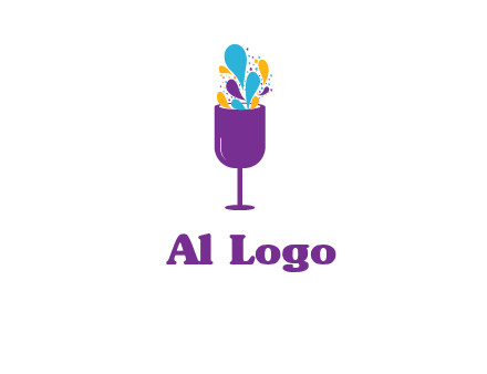 abstract wine glass logo
