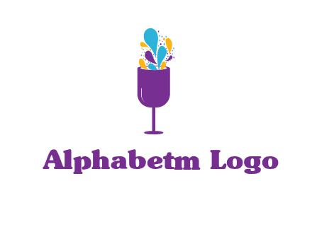 abstract wine glass logo