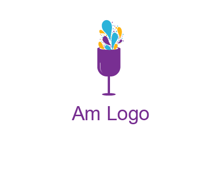 abstract wine glass logo