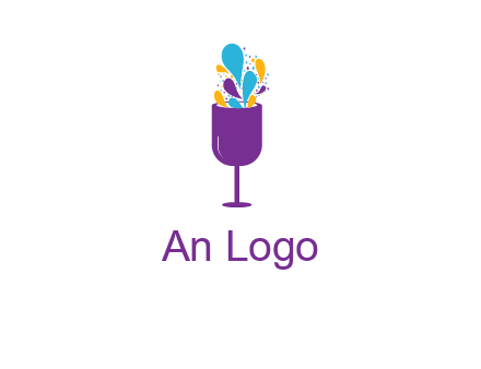 abstract wine glass logo