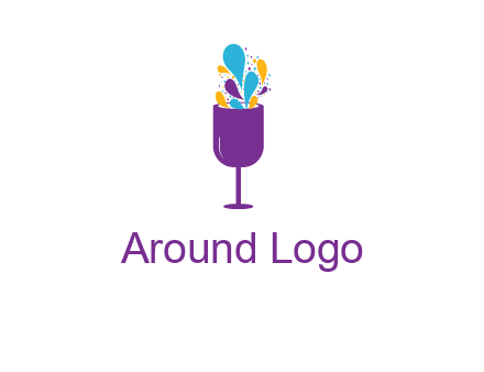 abstract wine glass logo