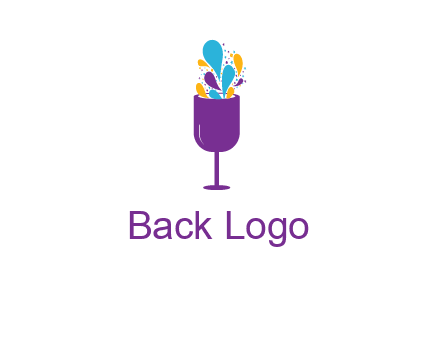 abstract wine glass logo