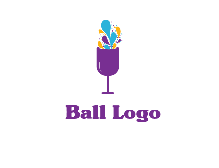 abstract wine glass logo