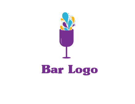 abstract wine glass logo