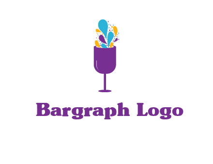 abstract wine glass logo