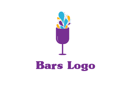 abstract wine glass logo