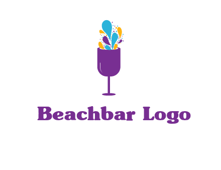 abstract wine glass logo