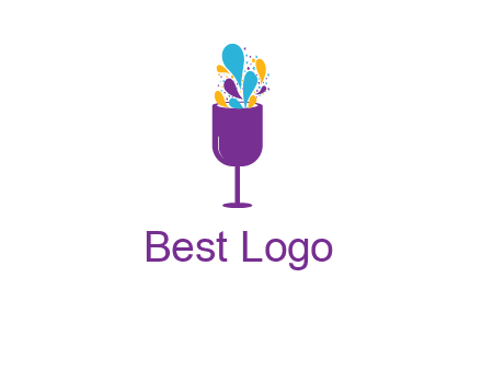 abstract wine glass logo
