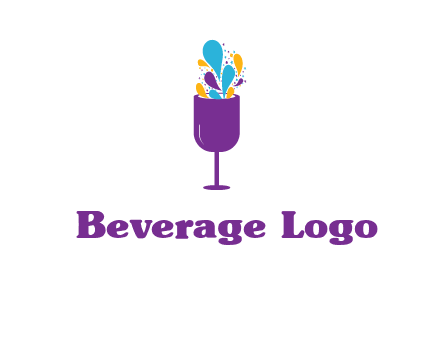 abstract wine glass logo