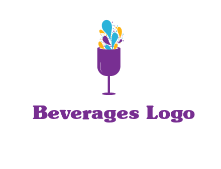 abstract wine glass logo