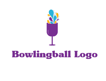 abstract wine glass logo