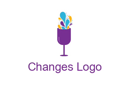 abstract wine glass logo