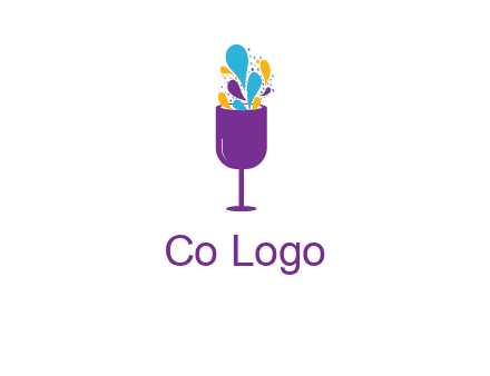 abstract wine glass logo