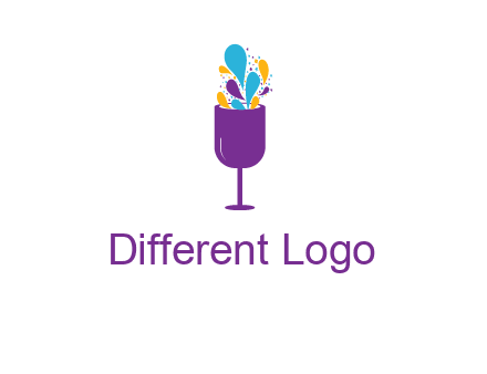 abstract wine glass logo