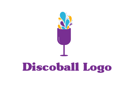 abstract wine glass logo