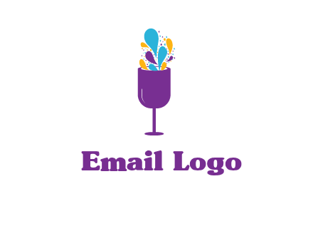 abstract wine glass logo