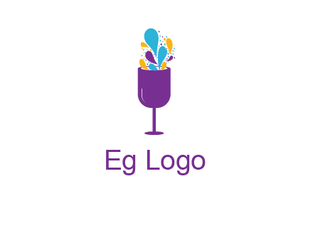 abstract wine glass logo