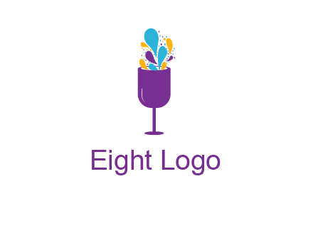 abstract wine glass logo